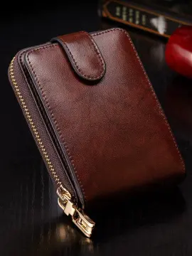 Birdy Zip Card Case, Natural Leather