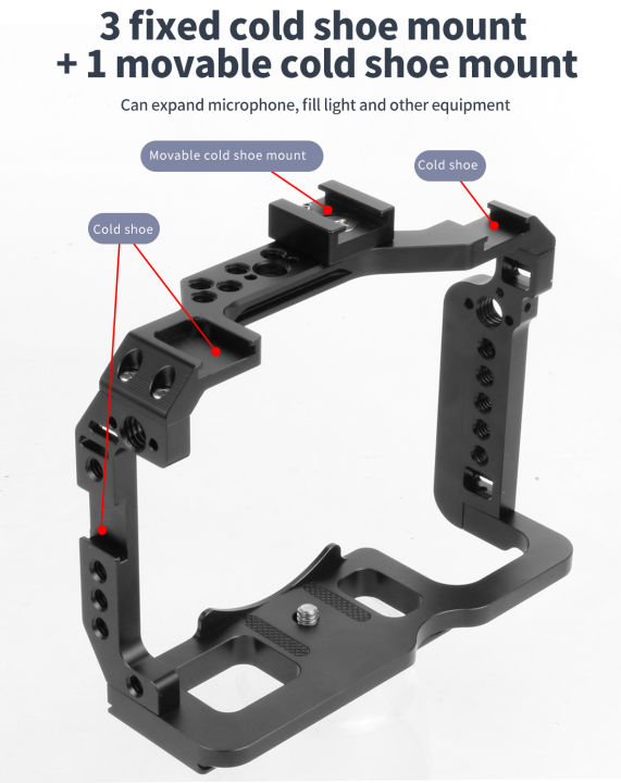 มืออาชีพ-dslr-กล้องกรงเคสสำหรับ-canonfuji-ด่วนที่วางจำหน่ายเต็มกรง-rig-w-14-38-หลุมพิทักษ์รองเท้าเย็น