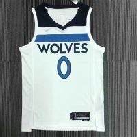 NBA Jersey Minnesota Timberwolves No. 0 Dangelo Russell Basketball Jersey Sports Vest White City Edition