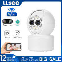 LLSEE icsee 4MP, ซูม 5X, คืนวิสัยทัศน์อินฟราเรด, การสื่อสารสองทาง, การตรวจจับร่างกายมนุษย์ปลุก, กล้องวงจรปิดไร้สาย 360, กล้องในบ้านขนาดเล็ก