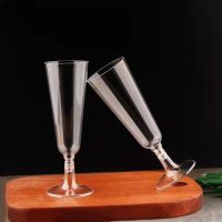 【CW】☈❁  20Pcs Disposable Wine Cups 150ml Plastic Flutes Cocktail Goblet Wedding Supplies Bar Drink Cup