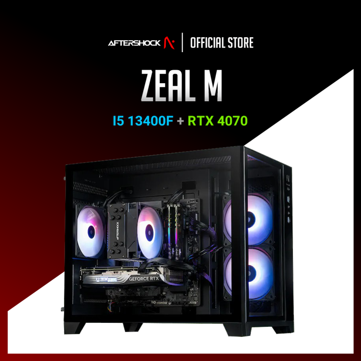 AFTERSHOCK Zeal M INTEL I5 13400F + RTX 4070 16GB RAM 1TB SSD