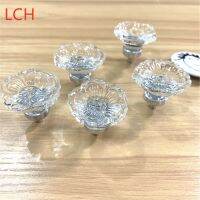 ✈ LCH 35mmx37mmx25mm Top Quality Plum Flower Crystal Knob Transparent Flower Crystal Knob Kitchen Hardware Cabinet Handle