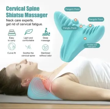 Keep wish Chiropractic Pillow,Neck and Shoulder Pain Relief Support Relaxer  Cervical Pillow Massage Traction Device to Help Ease Neck