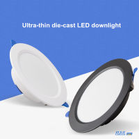 Round LED ultra-thin downlight embedded household 5W 9W 12W 18W living room aisle AC220V