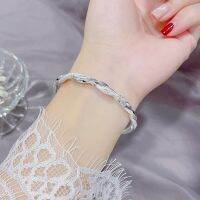 №✒☢ 2022 New Twisted S999SilverFemaleYoungPush-PullFootBracelet