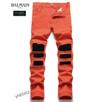 [คุณภาพสูงสุด] Original Balmains Vintage Mid-Waist Skinny Jeans For Men Hip-Hop Streetwear Slim Fit Denim Jeans Buttons Zipper Male Trousers 2022