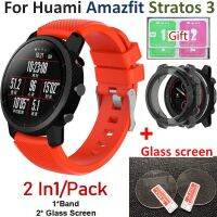 กรอบ S เคสสำหรับ Huami Amazfit Stratos 3 B 22Mm สายสำหรับ Amazfit Stratos3นาฬิกาฟิล์มแก้วหน้าจอ