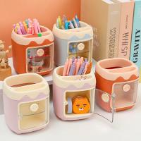 Cartoon Multi Grid Cute Rreative Piggy Drawer Pen Holder Girl Heart Student Multifunctional Storage Office Stationery