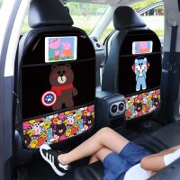 Children Anti-kick Mat For Car Anti Dirt Mat For Car Front Seat Touch Screen Cute Car Seat Back Protectors Storage Organizer