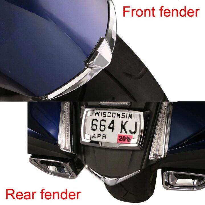 โครเมี่ยมส่วนปลายของบังโคลนหน้ารถมอเตอร์ไซค์-gl1800เคสสำหรับ-honda-gl-1800-2018-2019-2020