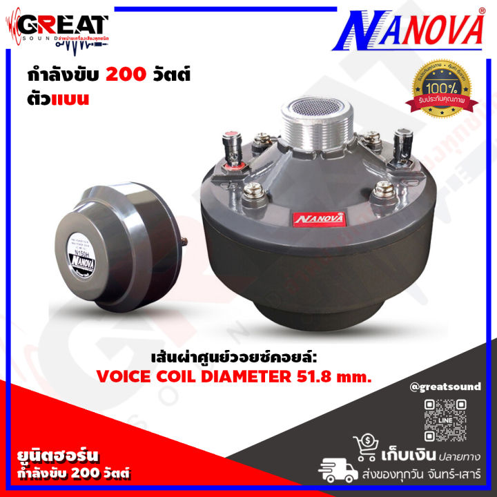 nanova-n-150h-ยูนิตฮอร์นกำลังขับ-200-วัตต์-เส้นผ่านศูนย์กลางคอยล์เสียง-51-8-มม-แม่เหล็กขนาด-110-x20-มม-ตัวแบน-จัดส่งเร็ว-ราคานี้เป็นราคาต่อ-1-ตัว