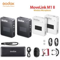 Godox Movelink M1 II ไมโครโฟนไร้สายลาวาเลียร์2.4Ghz สำหรับสมาร์ทโฟนกล้องวิดีโอกล้อง DSLR และแท็บเล็ตสำหรับ Youtube