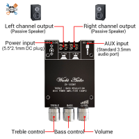 Ziqqucu แผงวงจรขยายเสียง BT 100 ZK-1002MT โมดูลเครื่องขยายเสียงออดิโอสองช่อง2*5.0W พร้อมการปรับโมดูลสูงและต่ำ