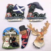 สติ๊กเกอร์เรซิ่นติดตู้เย็น Nessie Scotland English Bear India Souvenir Magnet Stone Sticker Fridge Sticker-Lianeur