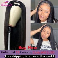 FG Straight U Part 150 Density Natural Brazilian Human Hair Long Wigs Brazilian Straight Wigs Non Lace For Black Women 8-28Inch