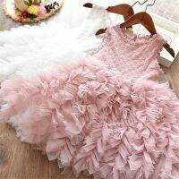 3-8 Years Sequin Girl Baptism Dress 2023 New Sleeveless Tutu Big bow Kid Dresses Girls Clothes Party Princess Birthday Vestidos