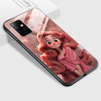 Hpcase สำหรับ Infinix Note 7 Note 8 Note เคส X692 8i X690 X683การ์ตูนเจ้าหญิงยิ้มเคสโทรศัพท์เคสเคสกันกระแทกนิ่มกระจกเทมเปอร์เรียบ