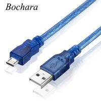 ไมโคร Usb Bochara 2.0ยูเอสบีสายเคเบิลข้อมูล-A ถึง Mirco-B แบบคู่ Shieldingfoilbraided สีน้ำเงินใส1.5ม. 1.8ม. 3ม. 5ม