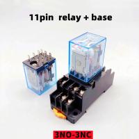 รีเลย์แม่เหล็กไฟฟ้าขนาดเล็ก Hh53p My3nj ไมโครพร้อม11pin ฐาน3no/3nc 5a 110/220vac 12/24vdc อุปกรณ์ไฟฟ้า