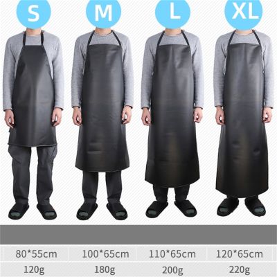 Waterproof Oilproof PVC Black Apron Extra-long Apron For Kitchen Waterproof Areas Work Cleaner For Woman Men Chef Work Apron Aprons