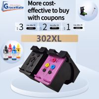 GraceMate 302XL Refilled Ink Cartridge for hp 302 Xl hp302 Deskjet 2130 2131 1110 1111 1112 3630 3830 5200 3639 4520 Printer Ink Cartridges