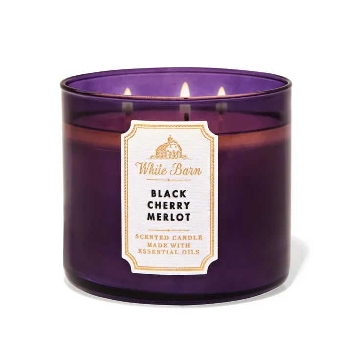 bath and body works black cherry merlot candle