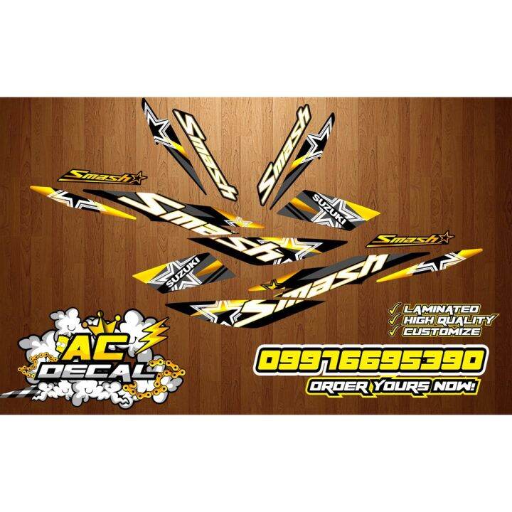 Suzuki Smash 115 Custom Decal (GOLD,ACDECAL) Lazada PH