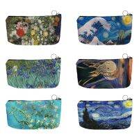 Van Gogh Oil Painting Cosmetic Bag Starry Night Sunflower Print Fashion Lipstick Storage Bag Ladies Portable Cosmetic Bag Drawing Painting Supplies