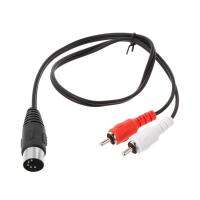 0.5M / 1.5M 5 Pin Din ชายถึง 2 RCA ชาย Audio Video Adapter สายเคเบิล ลวด Conne