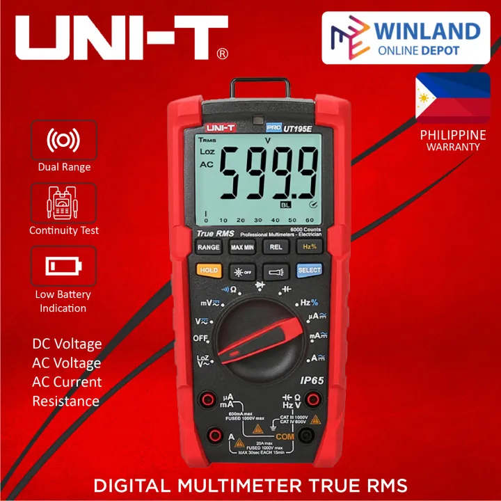 Uni T By Winland Ut E Digital Multi Meter True Rms Multimeter Multi Tester Ut E Lazada Ph