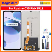 MagicMeta 6. 6.6นิ้วจอ LCD ออริจินัลสำหรับ Realme C35 /Narzo 50A Prime ชุดดิจิไทเซอร์หน้าจอสัมผัส LCD สำหรับ Realme C35 Narzo 50A RMX3511 RMX3516หน้าจอสำรอง