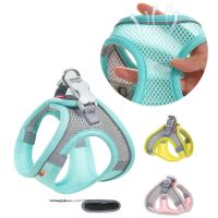 Dog Harness Clothes Vest Chest Cat Collars Rope Small Dogs Reflective Breathable Adjustable Outdoor Walking Pet Supplies Leash