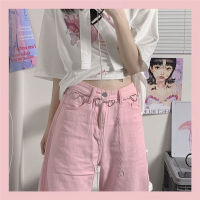 Baggy Pink Jeans Women Kawaii Korean Fashion Oversize Low Rise Wide Leg Jeans Loose Pants Trousers Alt