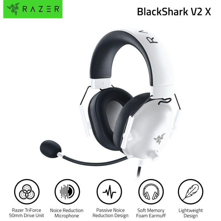Razer BlackShark V2 X Gaming Headset: 7.1 Surround Sound - 50mm Drivers -  Memory Foam Cushion - for PC, PS4, PS5, Switch, Xbox One - 3.5mm Audio Jack