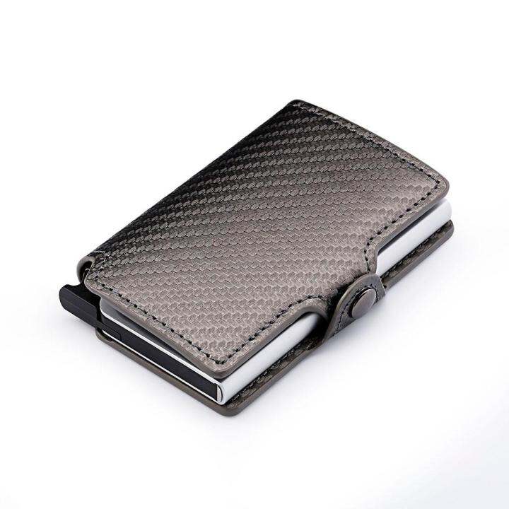 Casekey Luxury Carbon Fiber Mini Pop Up Rfid Wallet for Men Slim