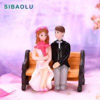 3pcs dating BOY GIRL Lover Bench ขนาดเล็ก DIY Home Decor Miniature Fairy Garden งานแต่งงานตกแต่งตุ๊กตา Access modernsory