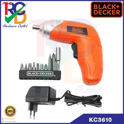 Black&Decker ไขควงไร้สาย 3.6V รุ่น KC3610 พร้อมไขควง 10 ดอก รับประกัน1ปี