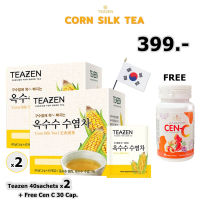 Corn Silk Tea Teazen x 2 Box + Vitamin C 30 cap.ช่วยขับโซเดียมจากไตควบคุมคลอเรสเตอรอลชาเกาหลี ขับน้ำ ขับโซเดียม