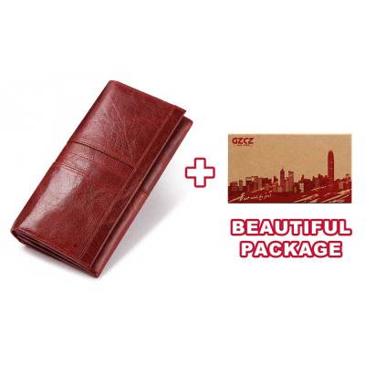 Genuine Leather Women Wallet lady Clutch wallets Female Coin Purse Portomonee Clamp Phone Bag Passport Card Holder For women