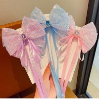 Girls Hair Accessories Fashion Bow Ribbon Hair Clips Sweet Princess Sequin Hairpins