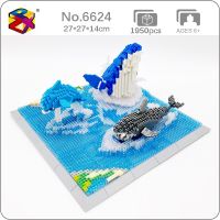 PZX 6624 Animal World Shark Dolphin Whale Fish Ice Sea River Model Mini Diamond Blocks Bricks Building Toy for Children no Box