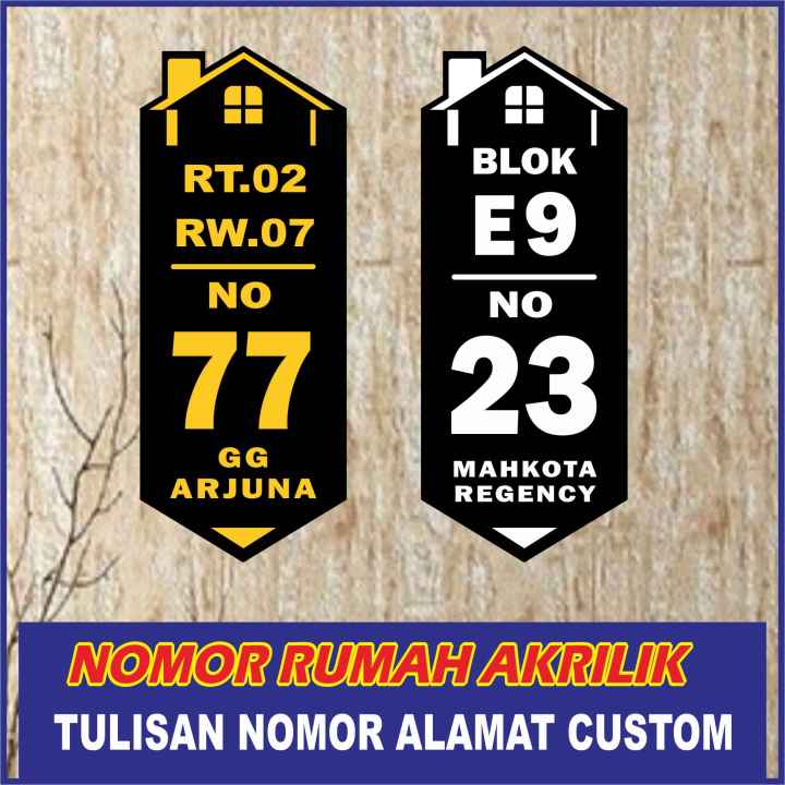 Papan Akrilik Nomor Rumah Alamat Tulisan Custom | Lazada Indonesia