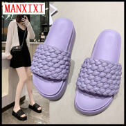 MANXIXI Brand Fashion Flat Slippers Beautiful Wedge Weave Sandals For