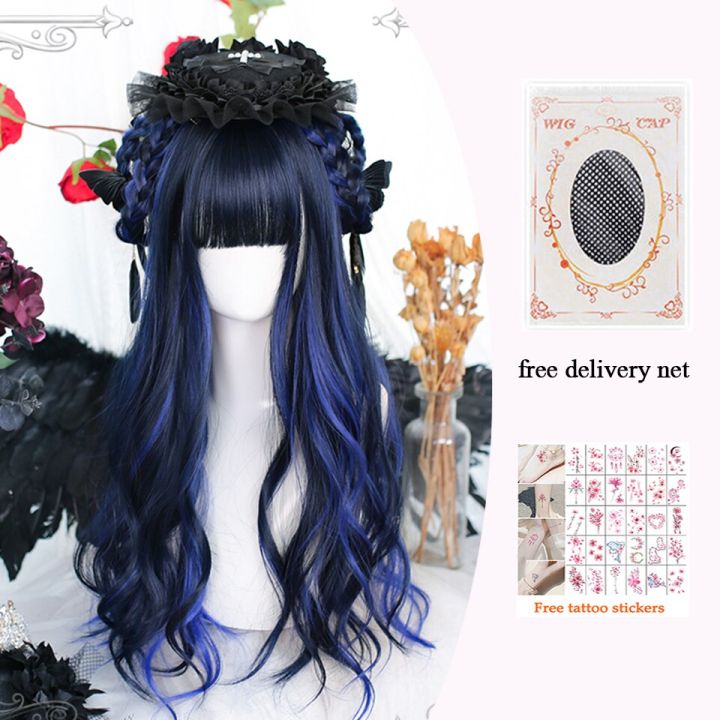as-long-curly-synthetic-wig-with-center-bangs-dark-white-gradient-black-wig-natural-curly-hair-wig-female-cosplay-wig-heat-resi
