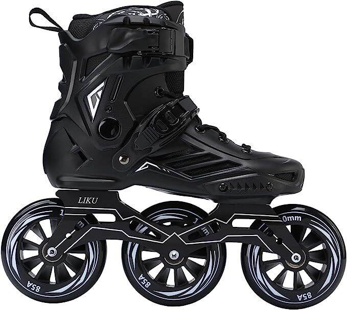 LIKU Black 3WD Inline Skates, 3 Wheel Racing Skates Unisex Lazada PH