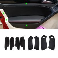 For VW Golf 6 2010 2011 2012 2013 4pcs Car Door Armrest Panel Microfiber Leather Protection Cover Trim Pipe Fittings Accessories