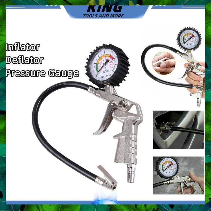 Tire Air Pressure Gauge Inflator Deflator Gun Compressor Durable Car