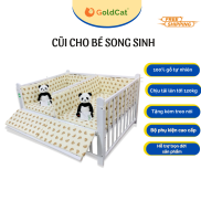 Cũi Giường Sinh Đôi Cho Bé GoldCat Gỗ Tự Nhiên