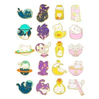 20-Pack Enamel Cat Pins Cute Cat Pins Enamel Pins for Backpacks Aesthetic Cartoon Lapel Pins for Bags Clothing Decor